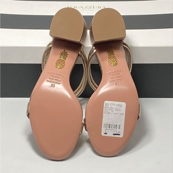 Aquazzura Palisades Metallic Leather Sandals size 35 - Picture 13 of 13